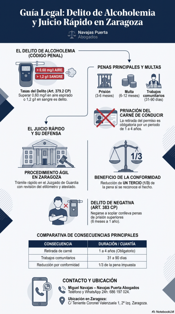 Delito de Alcoholemia. Abogado Penalista Zaragoza.