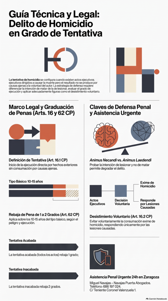 Homicidio en grado de tentativa. Abogado Penalista Zaragoza.